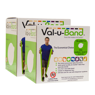 Val-u-Band Resistance Bands, Dispenser Roll, 100 Yds. (2 x 50 Yds.), 5-Piece Set (LATEX FREE)