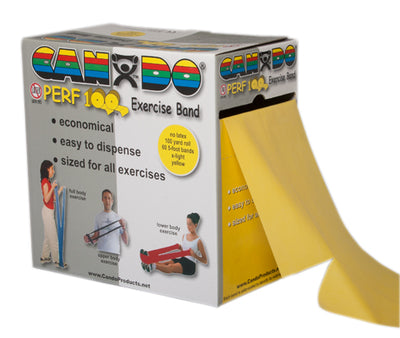 CanDo Latex Free Exercise Band - 100 yard Perf 100 rolls, 5-piece set